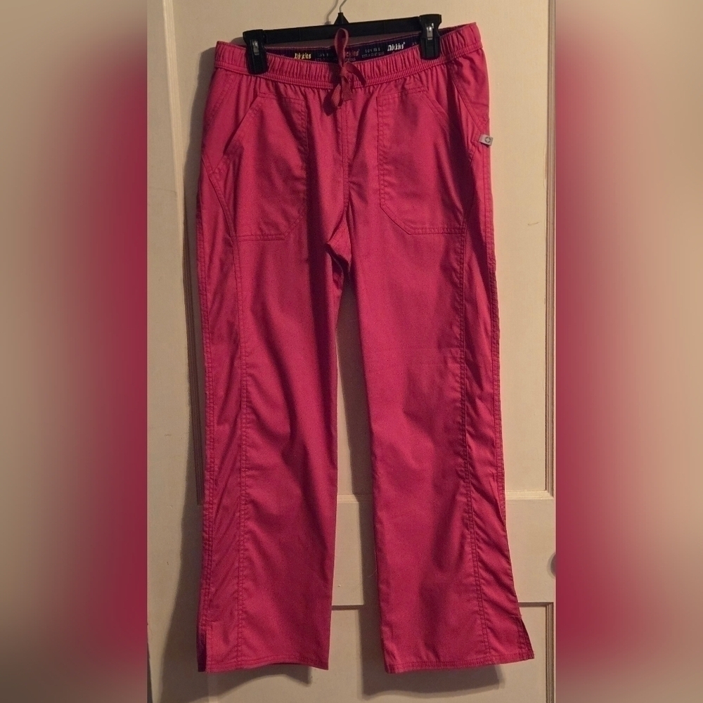 NWOT, Dickies EDS Signature Scrub Pants, Low Rise, Straight Leg Drawstring, Pink - Picture 5 of 14